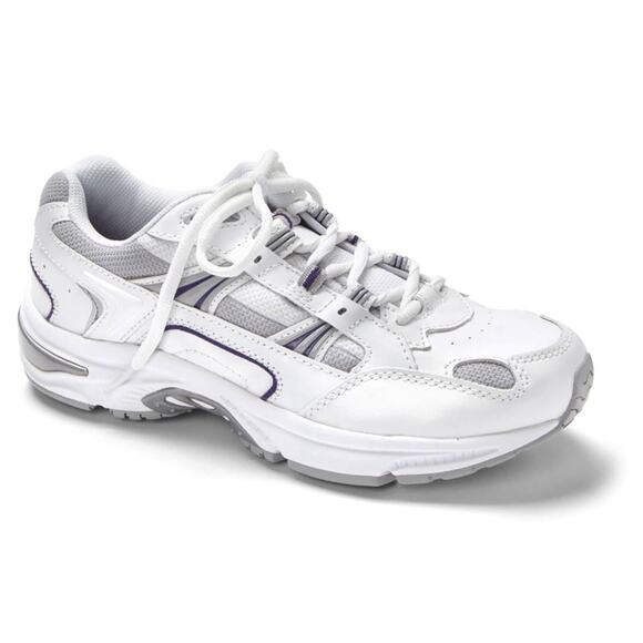 Vionic Women's 23 Walk Leather Performance Walking Shoe White/Purple Sz 5W NIB - Picture 1 of 8